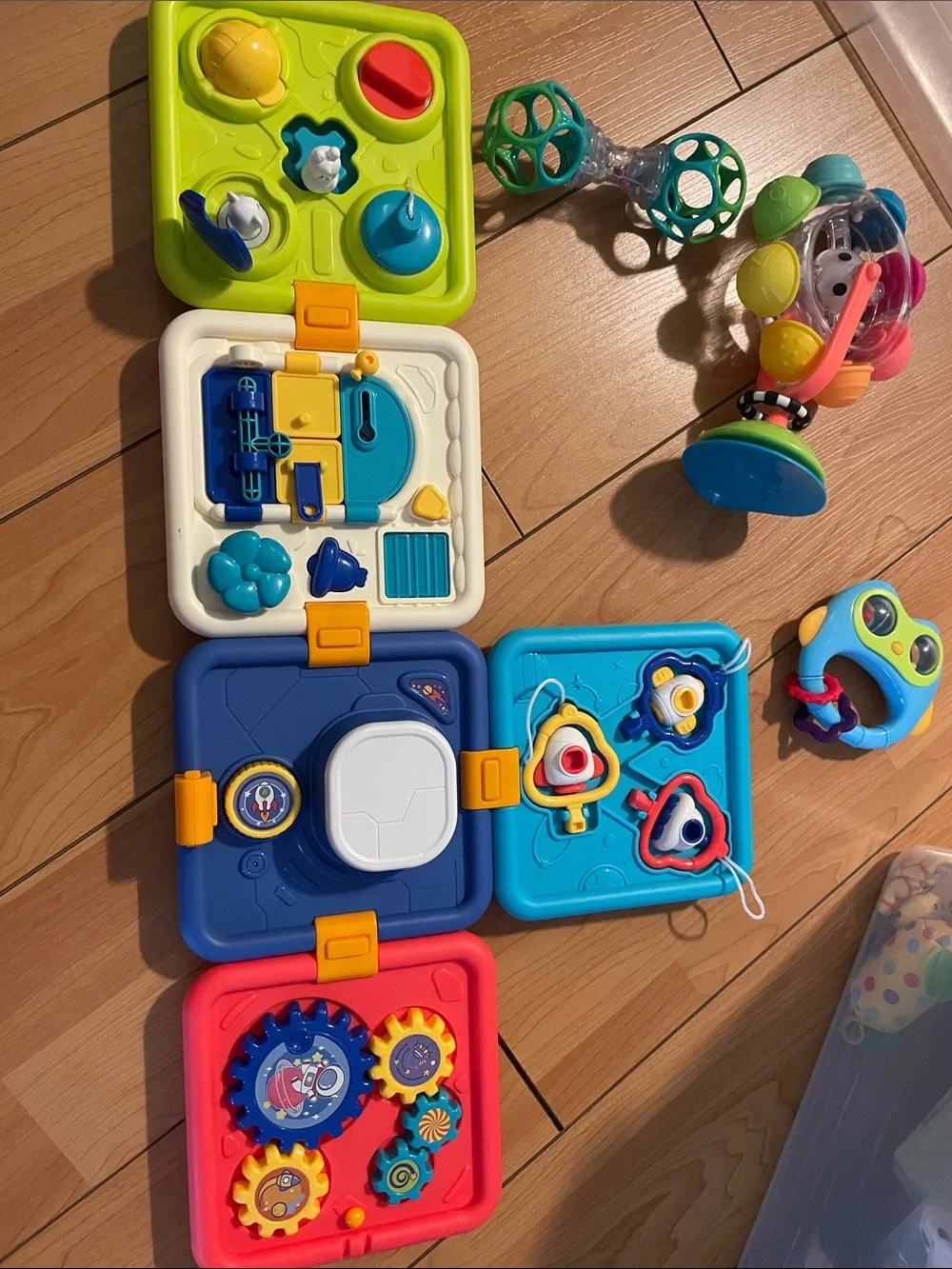 Multifunctional Blue Activity Cube for Toddlers - Early Learning Toy
